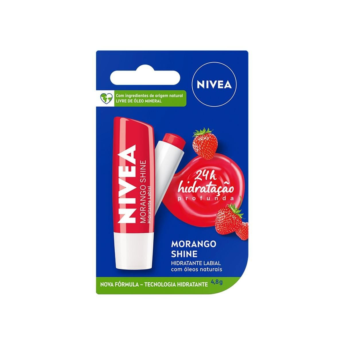 NIVEA Hidratante Labial Morango Shine 4,8g - Cuidado intensivo para seus lábios, hidratação pr... | Amazon (BR)
