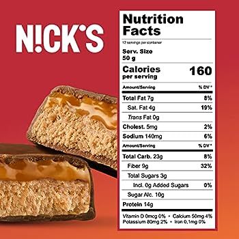 N!CK’S Keto Snack Bar, Karamell Choklad, 4g Net Carbs, 14g Protein, No Added Sugar, 5g Collagen... | Amazon (US)