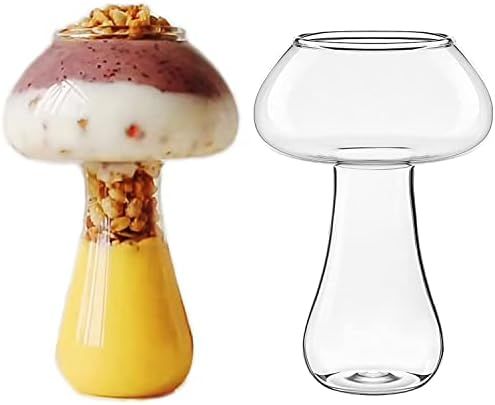 Creative Mushroom Shaped Cocktail Glass,Unique Fungus Drinking Glasses,Cute Juice Glass Cups, 9 O... | Amazon (US)