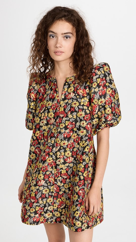 GANNI 3D Jacquard A-shaped Zip Mini Dress | SHOPBOP | Shopbop