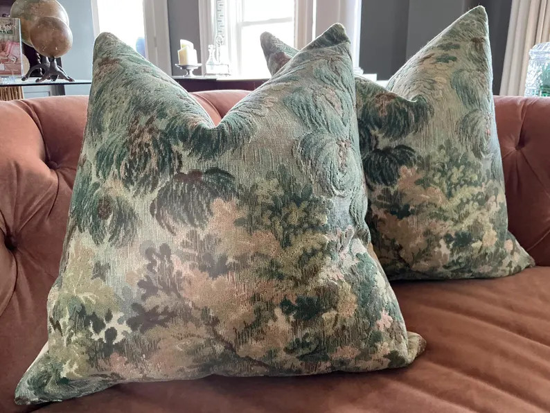 Brunschwig and Fils MING VELVET in Green Pillow Covers - Etsy | Etsy (Global)
