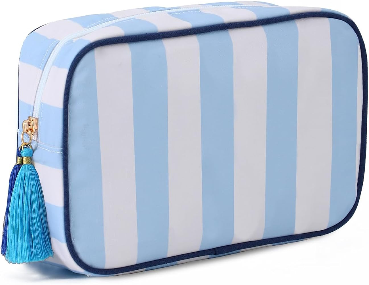 Makeup Bag Travel Cosmetic Bag Organizer Tassel Toiletry Bag Large Canvas Zipper Pouch Mahjong Ti... | Amazon (US)