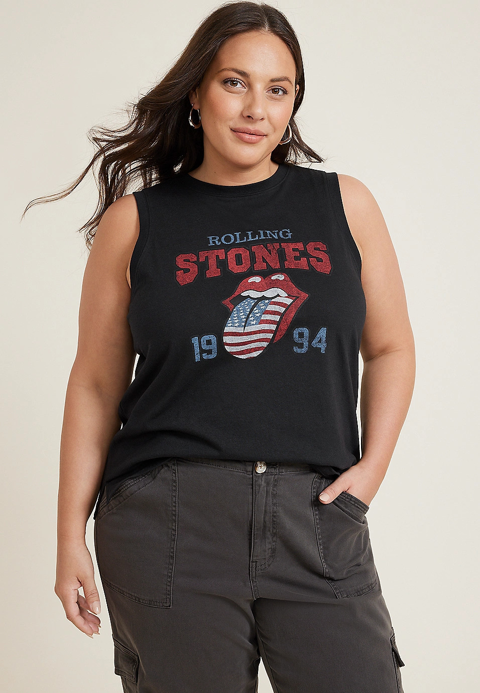 Plus Size Americana Rolling Stones Vintage Classic Fit Graphic Tank | Maurices