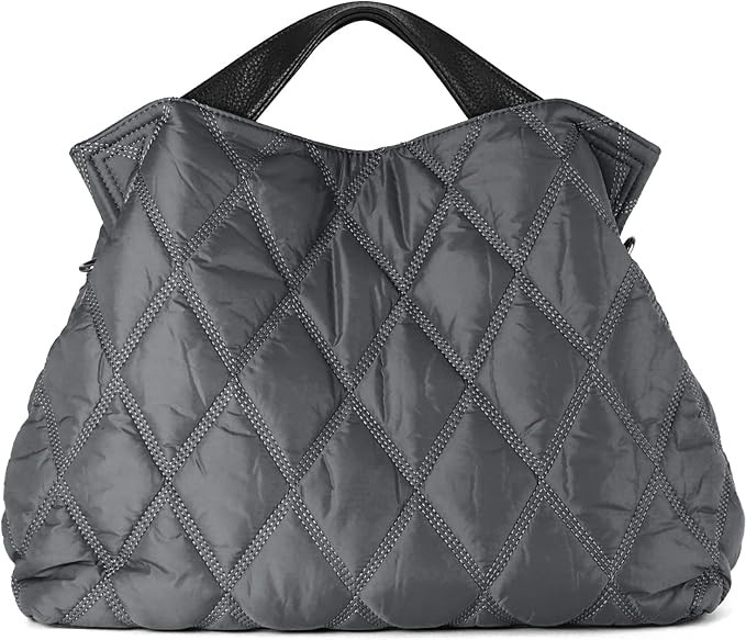 Lightweight Quilted Puffer Tote Bag for Women, Shoulder Bag with Adjustable Straps, Large Capacit... | Amazon (US)