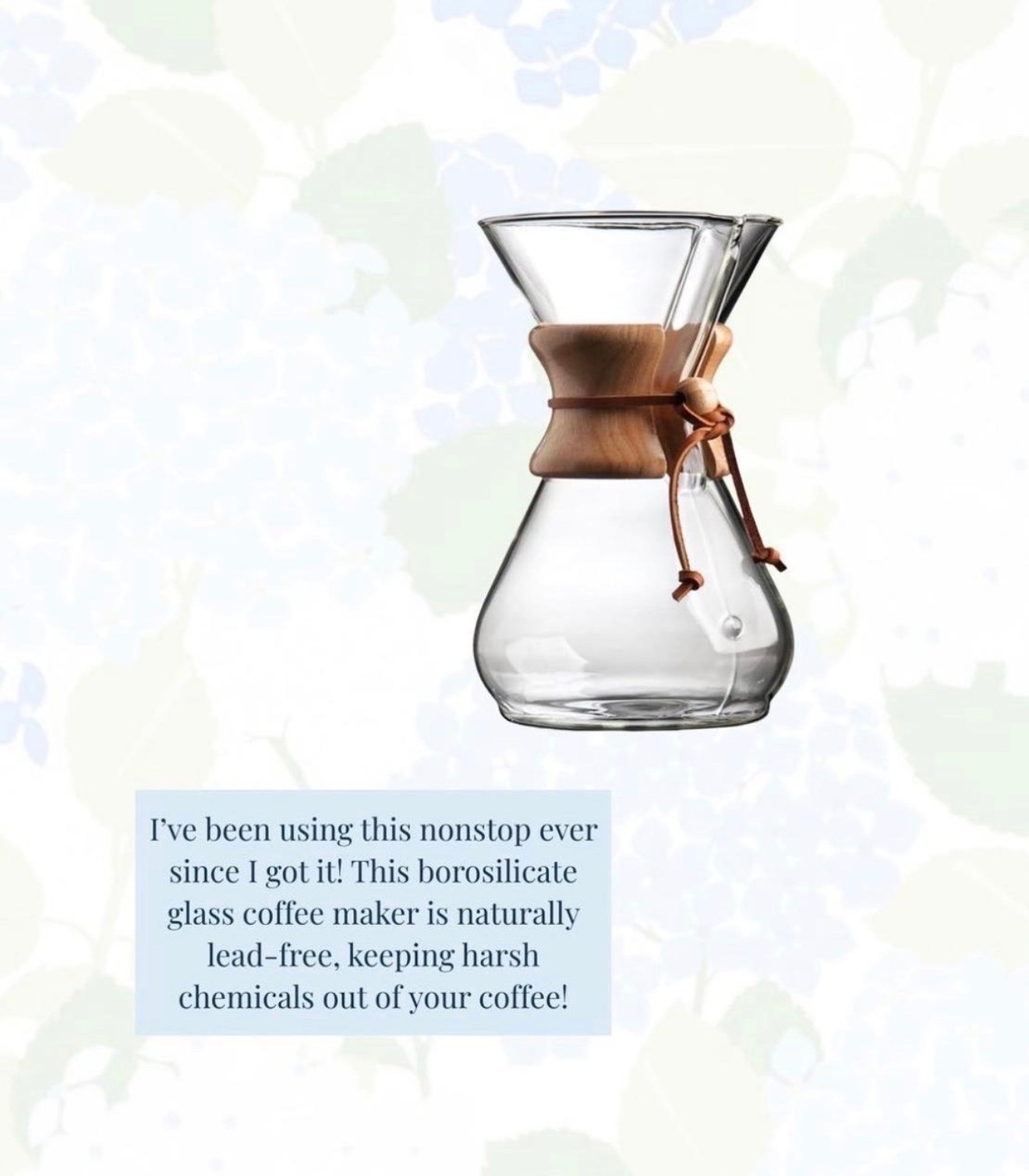 This borosilicate glass pour-over is proof that your daily essentials can be both beautiful on your counter and completely low-tox. It's naturally lead-free and makes the cleanest, most delicious morning brew!

#LTKHome #LTKfoodie