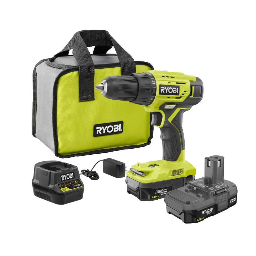 RYOBI 18-Volt ONE+ Lithium-Ion Cordless 1/2 in. Drill/Driver Kit with (2) 1.5 Ah Batteries, Charg... | The Home Depot
