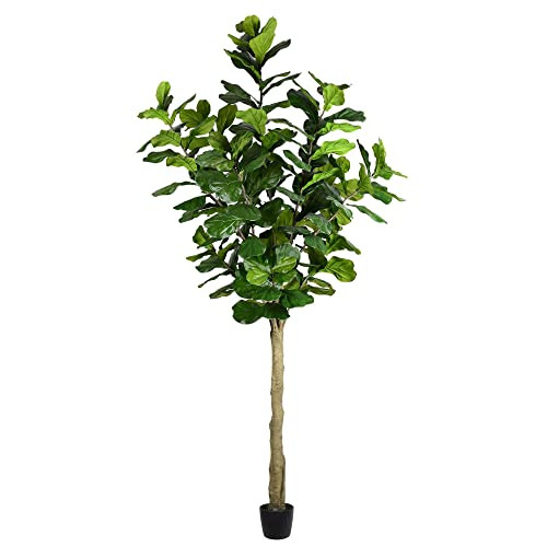 Vickerman Everyday Faux Fiddle Leaf Fig Tree 10ft Tall Green Silk Artificial Indoor Fiddle Plant with 184 Large Fiddle Leaves Single Stem Home Office Decor | Amazon (US)