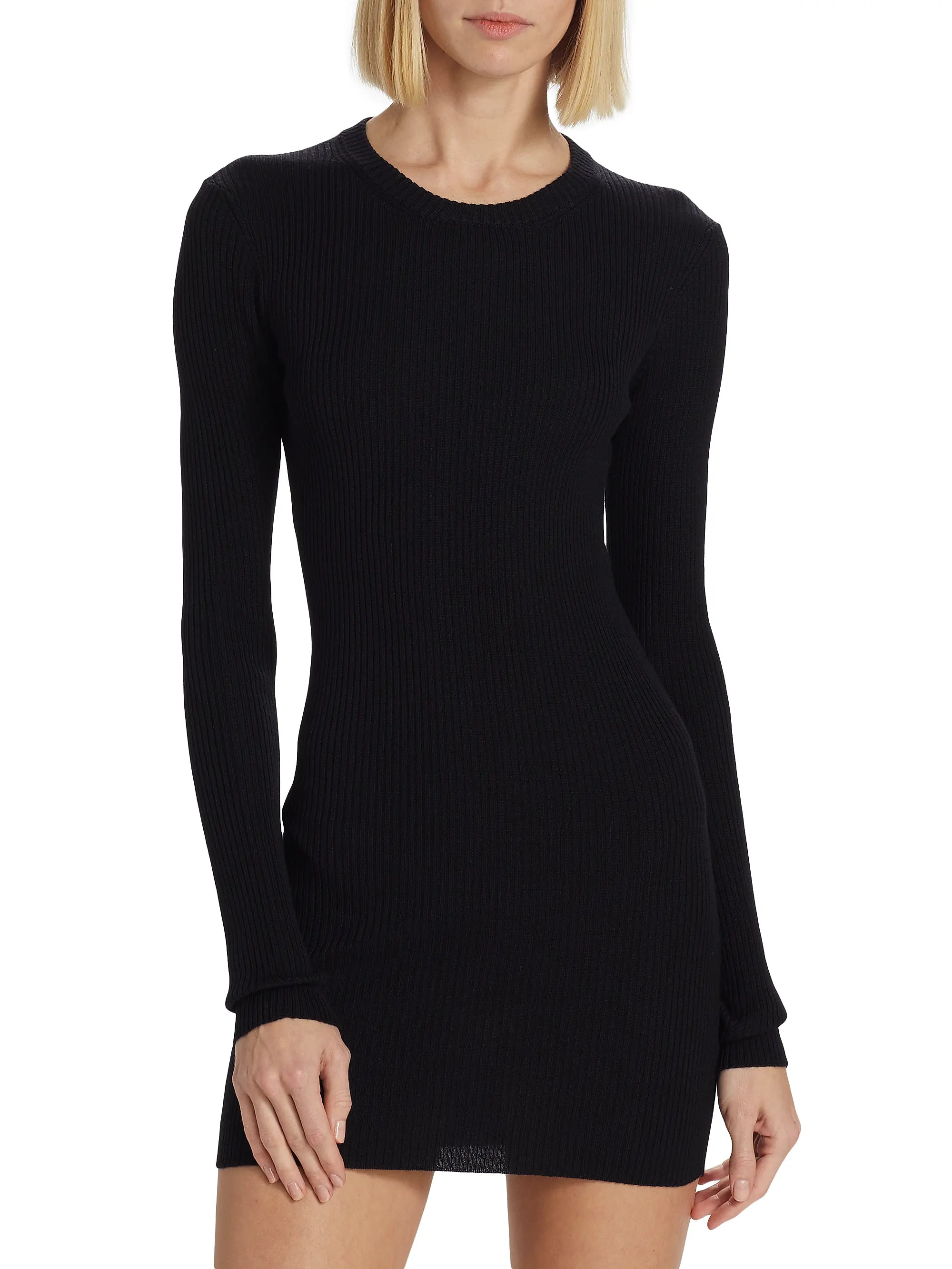 Shop WARDROBE.NYC Ribbed Long-Sleeve Minidress | Saks Fifth Avenue | Saks Fifth Avenue