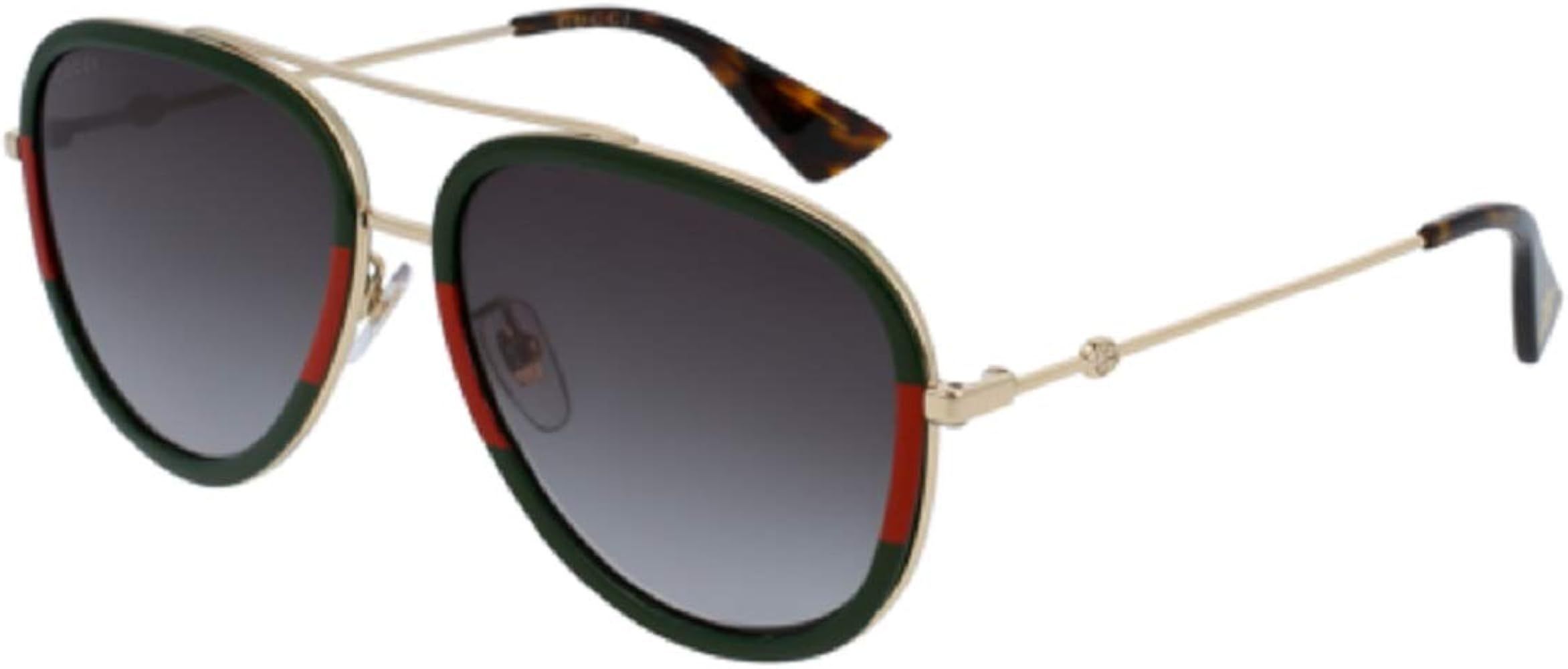 Gucci GG0062S Aviator Sunglasses For Men + BUNDLE with Designer iWear Eyewear Care Kit | Amazon (US)