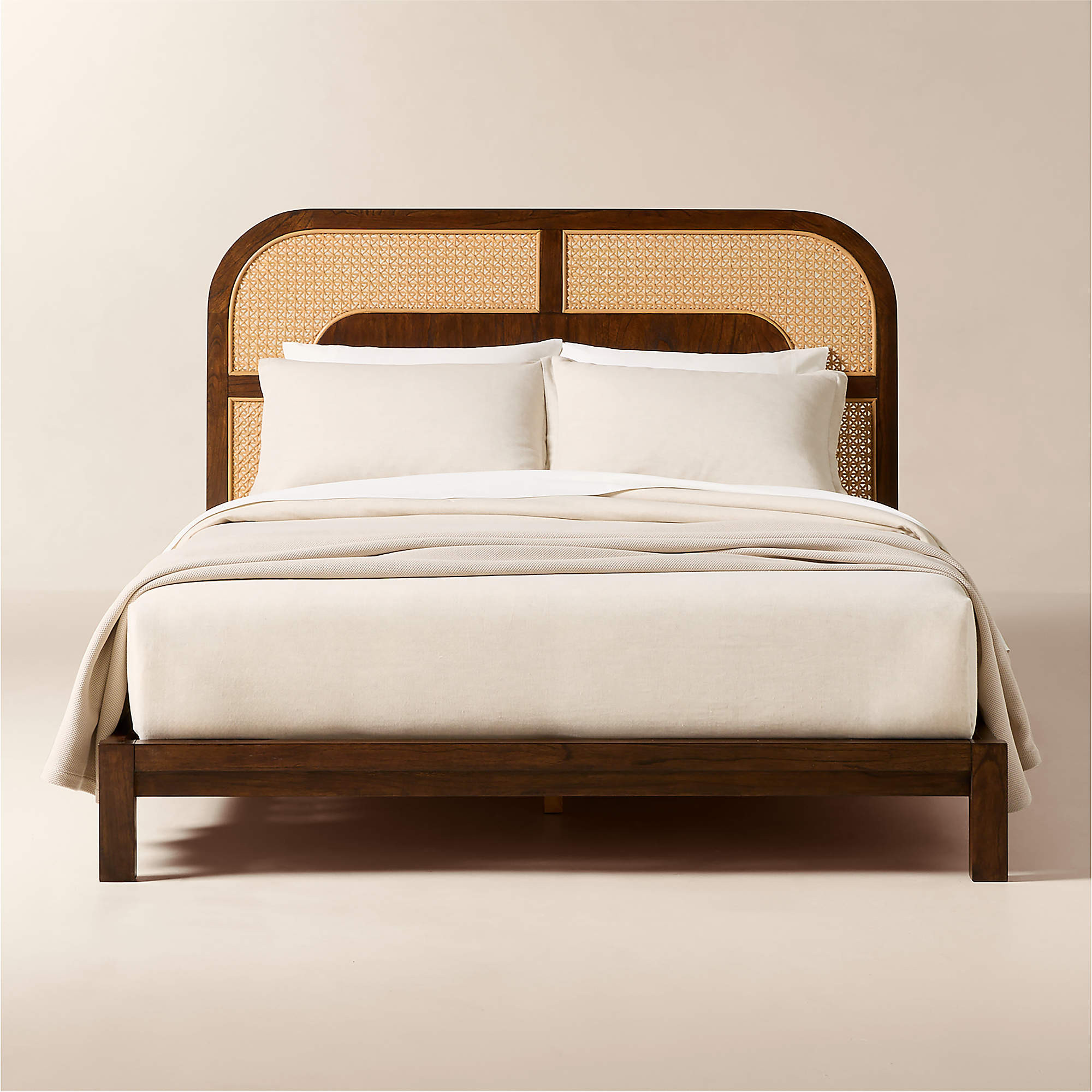 Nadi Wood and Cane Queen Bed + Reviews | CB2 | CB2