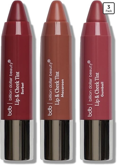 Billion Dollar Beauty Lip & Cheek Trio - Multi-Tasking Cream Blush Stick and Tinted Multi-Balm wi... | Amazon (US)