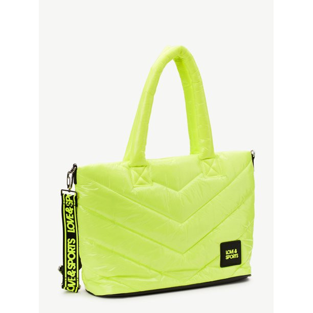 Love & Sports Women's Olivia Large Tote Bag, Orbit Yellow | Walmart (US)