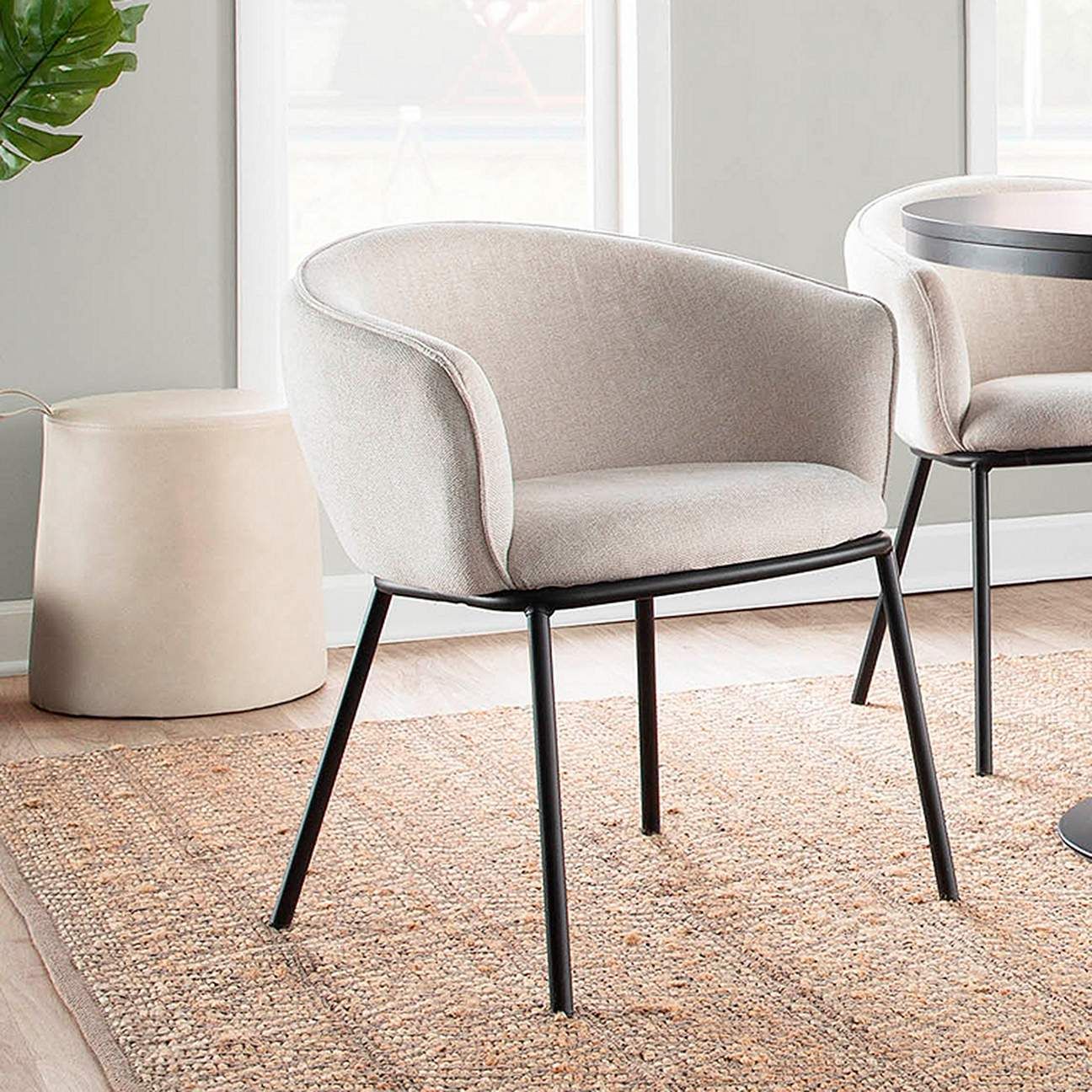 Ashland Cream Fabric Dining Chair | Lamps Plus
