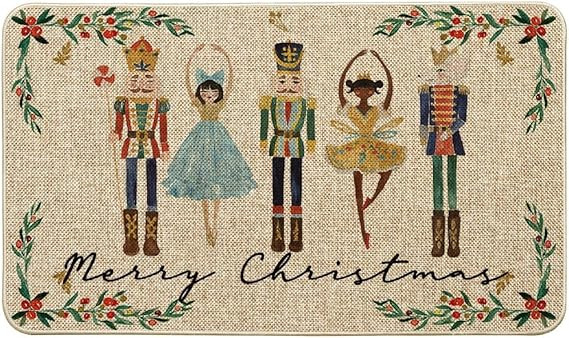 Artoid Mode Watercolor Nutcrackers Merry Christmas Welcome Decorative Doormat, Seasonal Winter Lo... | Amazon (US)