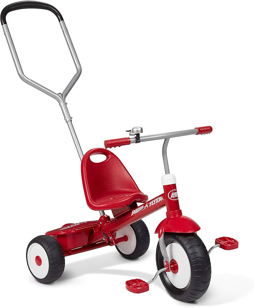 Radio Flyer Deluxe Steer & Stroll Kids Tricycle, Toddler Trike for Ages 2-5, Red | Amazon (US)