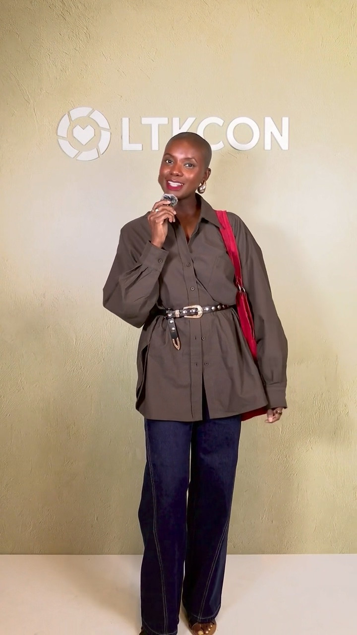 Showing you a really approachable way to wear color. I’m wearing a really neutral and chic fit, but my pops of color come through my red lip and bag. 