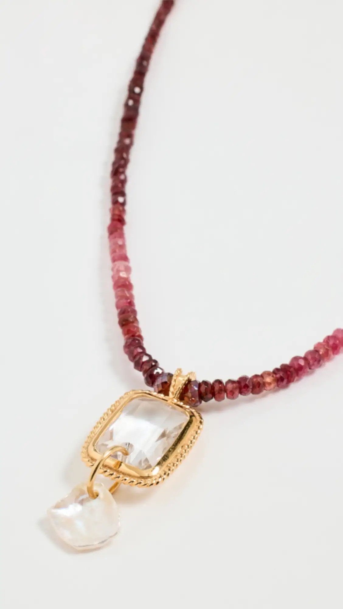 Chan Luu Burgundy Mix Beaded Pendant Necklace | Shopbop | Shopbop