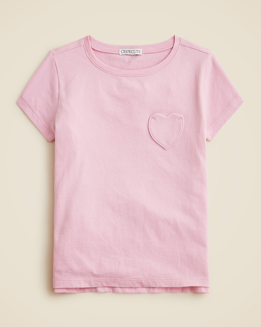 Girls' short-sleeve heart-pocket T-shirt in vintage jersey | J. Crew US