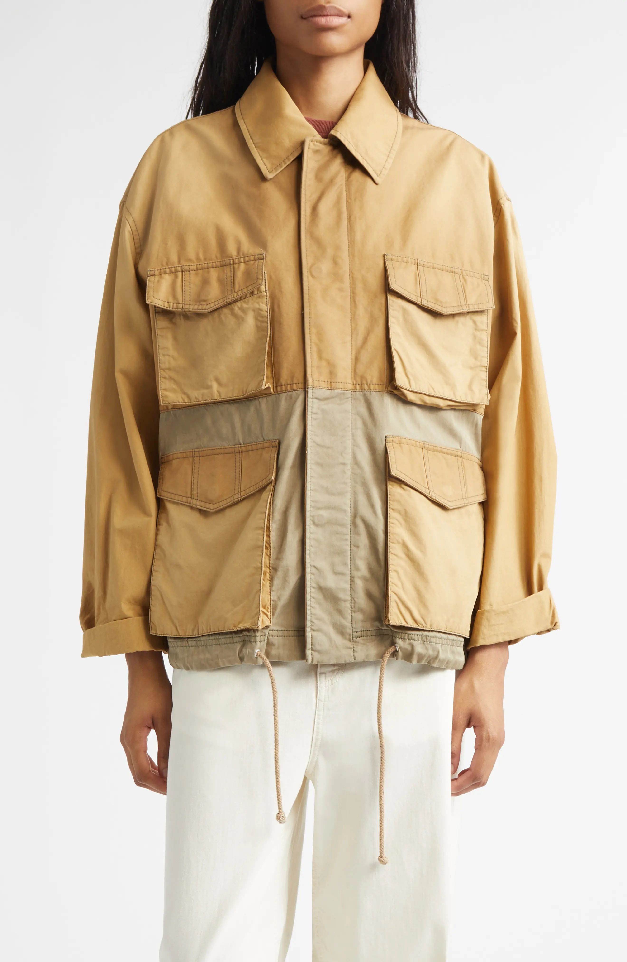 Golden Goose Gender Inclusive Journey Cotton Utility Jacket in Bistre/Gothic Olive at Nordstrom, Size Medium | Nordstrom