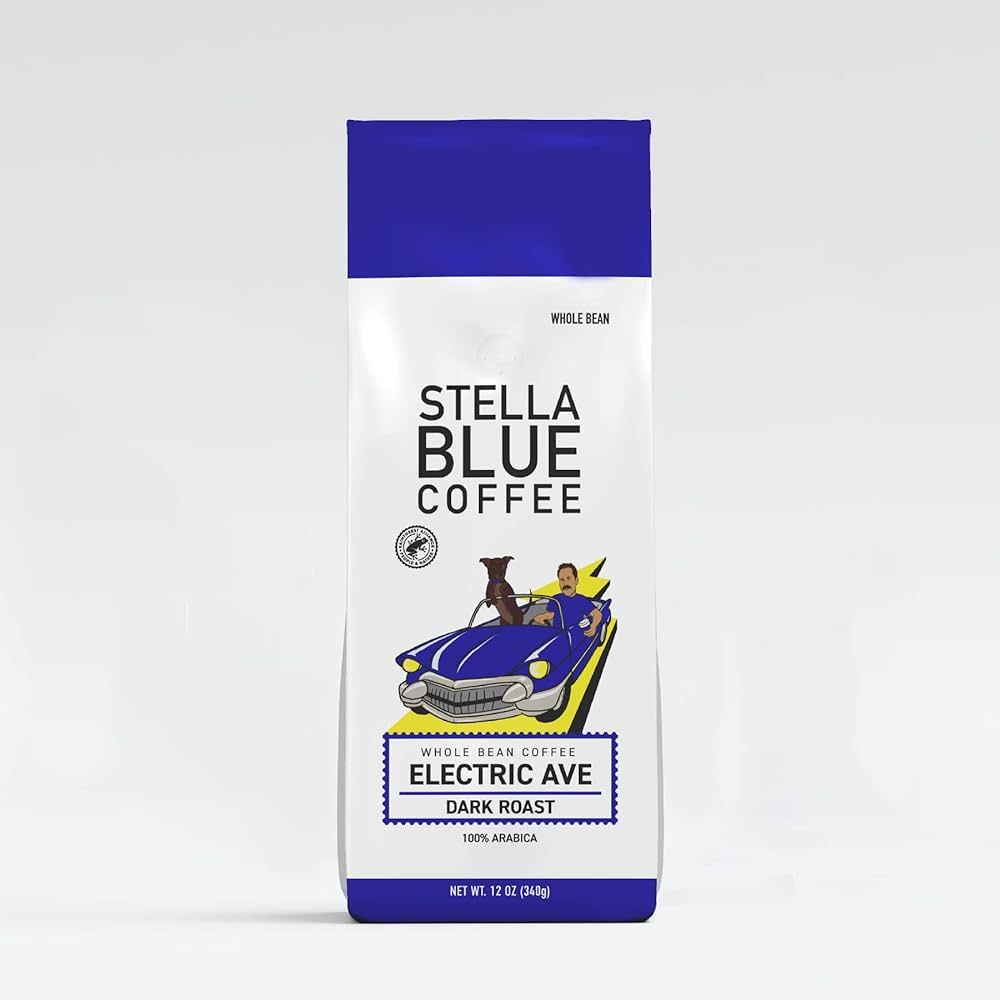 Stella Blue Whole Bean Coffee, Electric Ave - Dark Roast, 12 ounces, 100% Arabica Coffee ethicall... | Amazon (US)