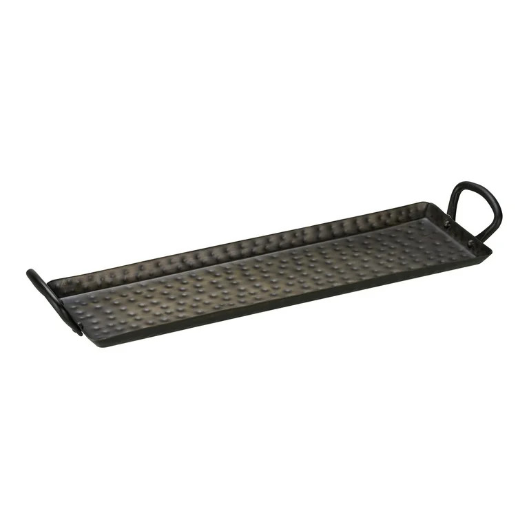 Better Homes & Gardens Hammered Metal Rectangular Serving Tray - Walmart.com | Walmart (US)