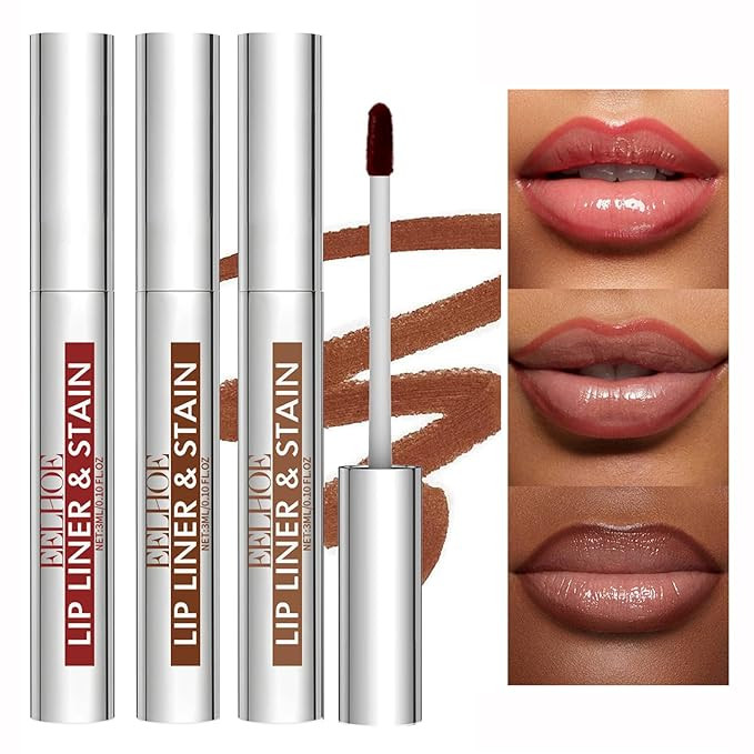 Peel Off Lip Stain Tattoo Set, 3 Colors Peel Off Lip Liner, Removable Lip Liner Set, Matte Finish... | Amazon (US)