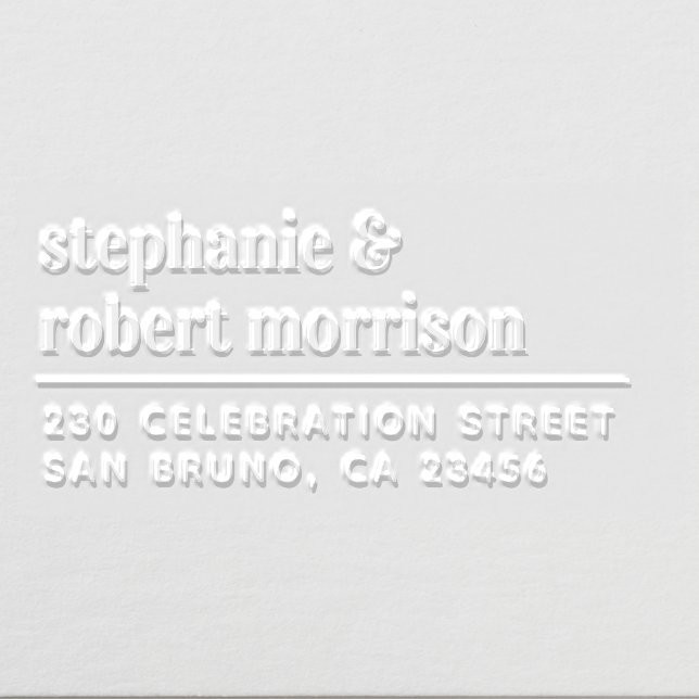 Bold Modern Wedding Names Custom Return Address Embosser | Zazzle | Zazzle
