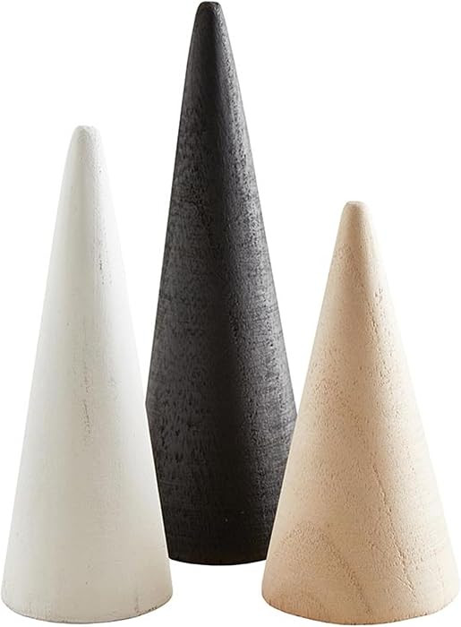 Santa Barbara Design Studio Cone Tree Pawlonia Wood Simple Christmas Décor, 3-Count, Natural | Amazon (US)
