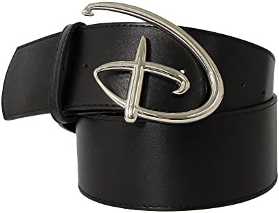 Buckle-Down Women's Disney, Signature D Logo Gold Cast Black, Vegan Leather Belt | Amazon (US)