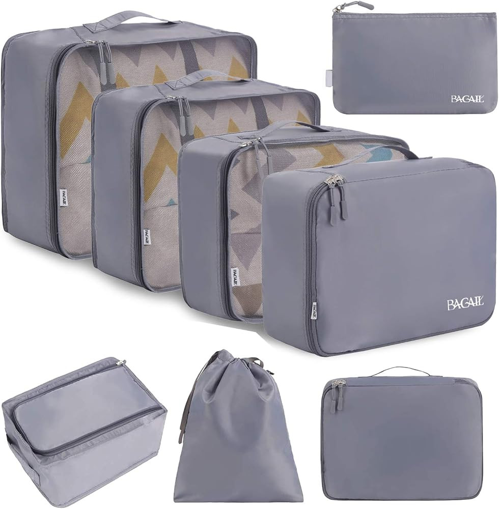 BAGAIL 8 Set Packing Cubes Luggage Packing Organizers for Travel Accessories | Amazon (US)