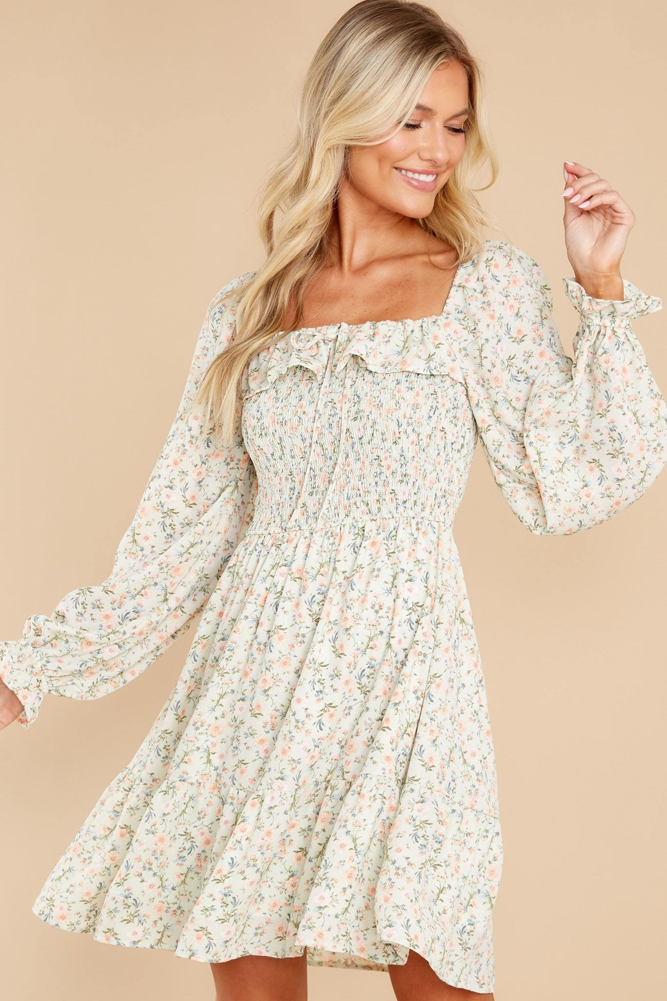 Be Amazing Mint Floral Print Dress | Red Dress 