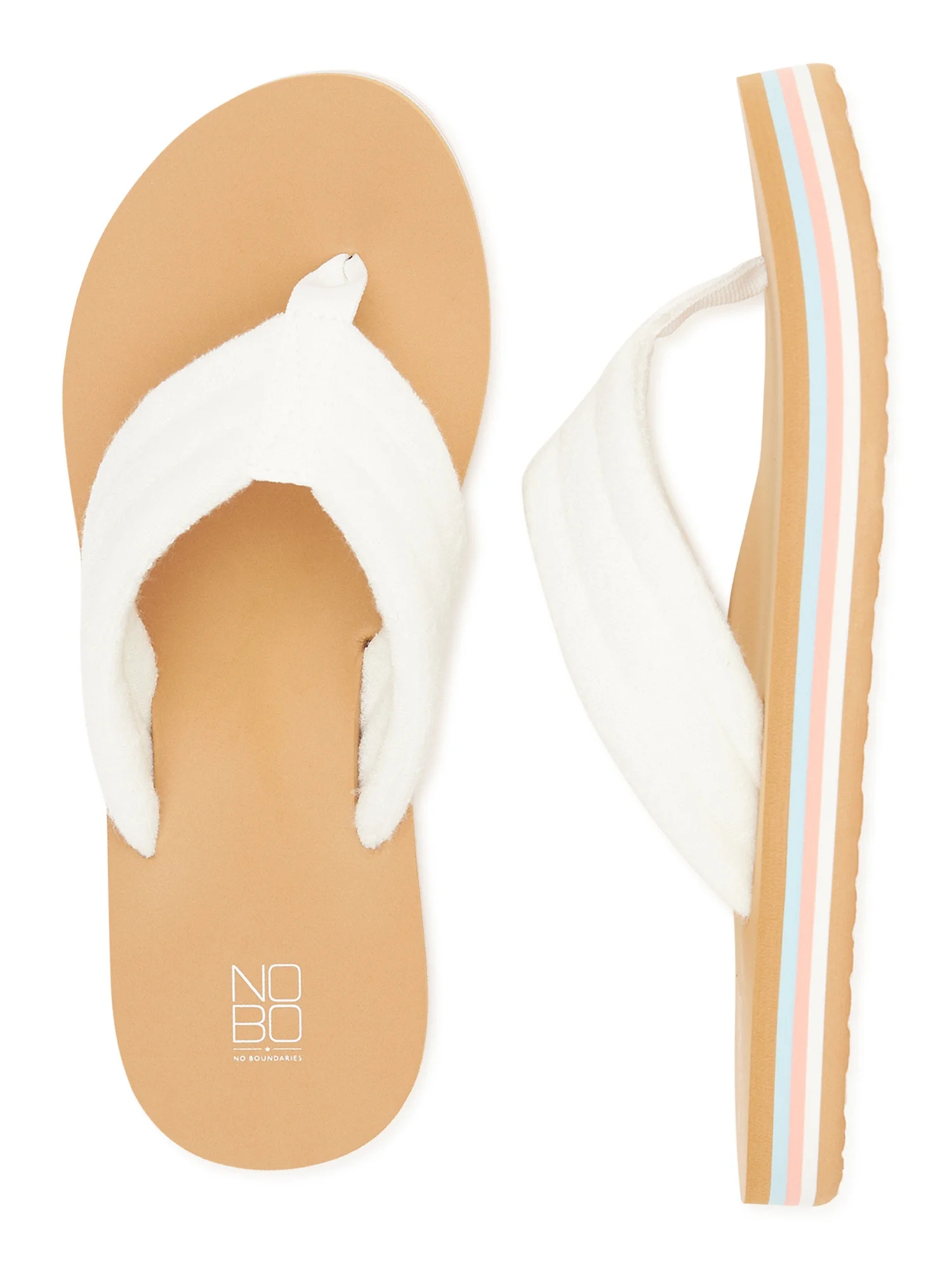 No Boundaries Women's Terry Cloth Flip Flops | Walmart (US)