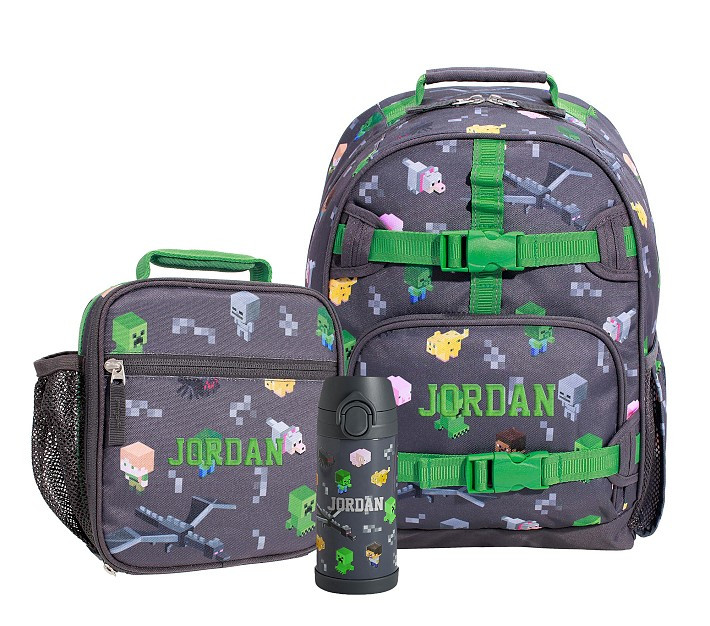 Mackenzie Minecraft Glow-in-the-Dark Backpack & Lunch Bundle, Set of 3 | Pottery Barn Kids