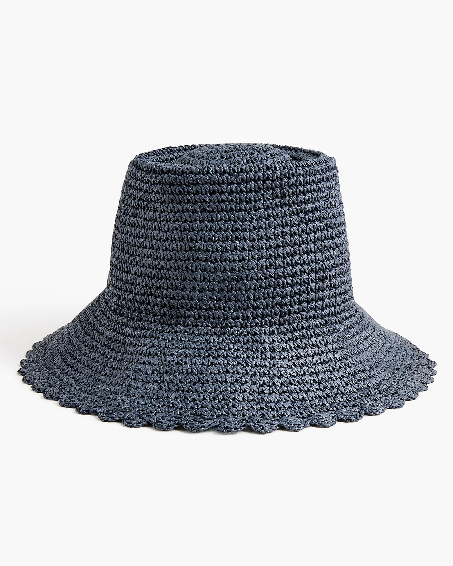 Woven scallop-trim bucket hat | J.Crew Factory