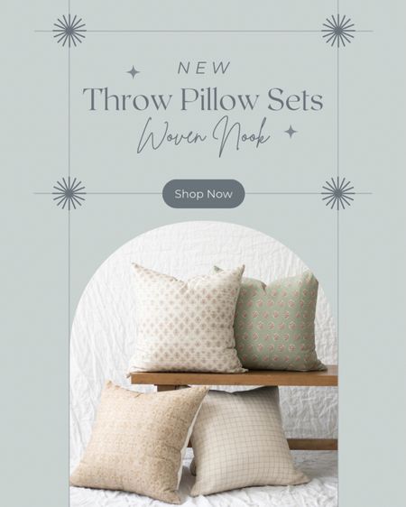 Do you have a hard time picking throw pillow combinations? This post is just for you. Affordable throw pillow sets have arrived at Woven Nook! I’ve been searching for throw pillows that don’t break the bank and found these. I don’t see these lasting long! Buy yours now before they sell out!!! Remember to buy a bigger insert for your throw pillow covers for a fuller look! 

Throw pillow sets. Mix and match throw pillows. Down Pillow inserts. 

#LTKhome #LTKFind #LTKunder50