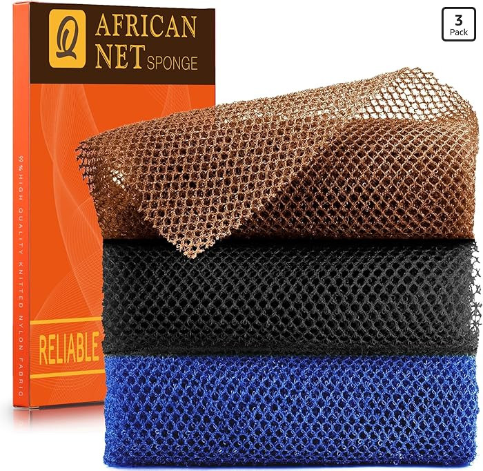 3 Pieces African Bath Sponge African Net Long Net Bath Sponge Exfoliating Shower Body Scrubber Ba... | Amazon (US)
