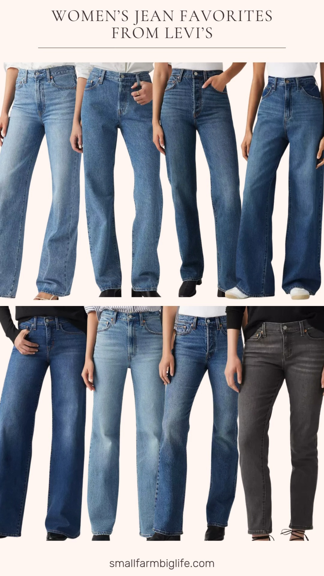 Levi’s denim dreams right here 💙✨ Rounding up my favorite fits. From black Boyfriend Mid Rise to the blue wide leg Cinch Baggy, iconic Ribcage styles (Full Length, Wide Leg, and Bell), the classic 501 ’90s, Wedgie Bootcut, and the super flattering 318 Shaping Wide Leg. So many perfect washes and silhouettes for every outfit mood! 

 #LTKOver40 #LTKSaleAlert #LTKFindsUnder100