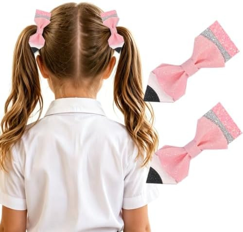 Back to School Pencil Bows Hair Clips First Day of School Hair Clip Pink Pencil School Girl Pigta... | Amazon (US)