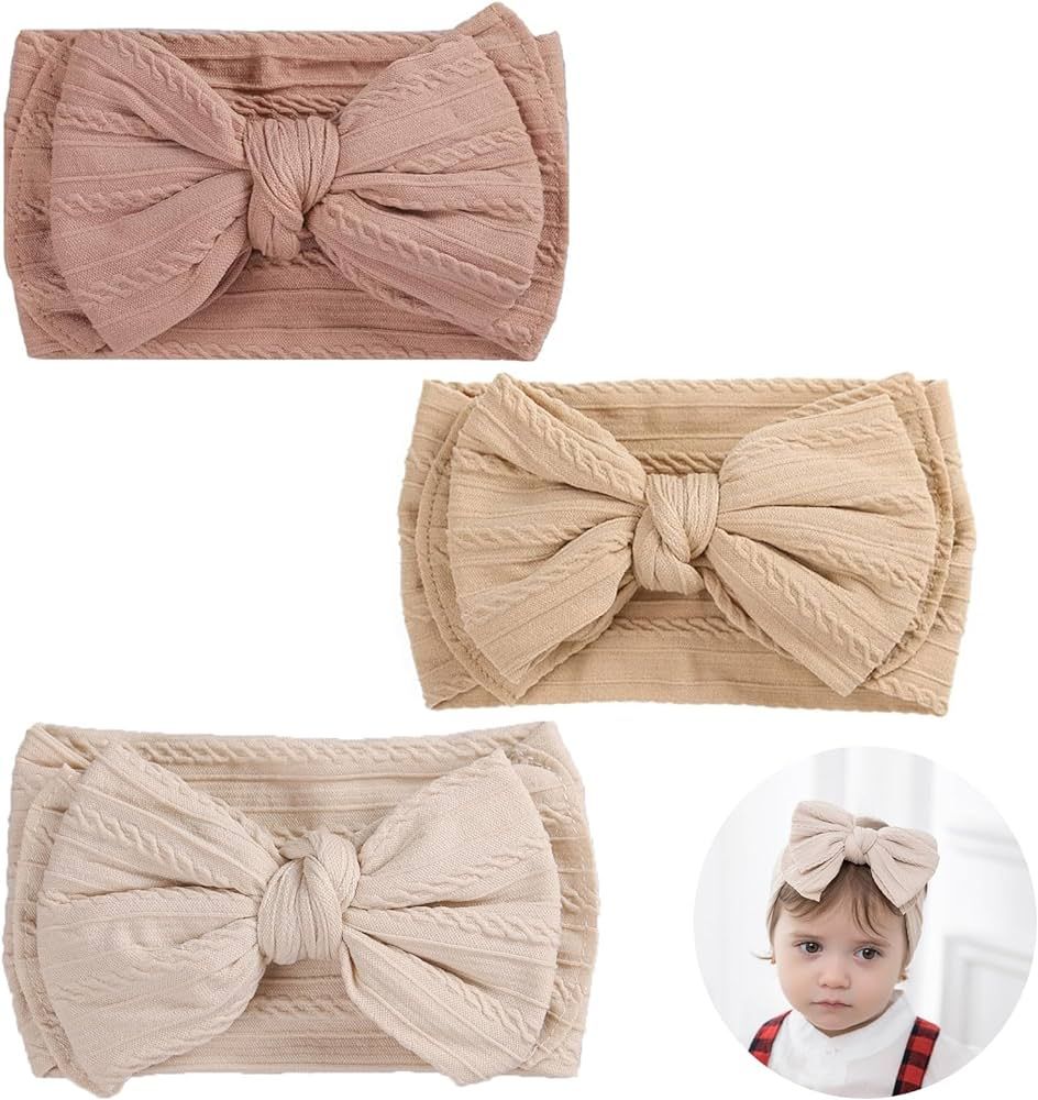 NHCDFA Baby Headband, Baby Turban Headbands, Baby Girl Bows, Stretchy Soft Wide Baby Turban Headb... | Amazon (UK)