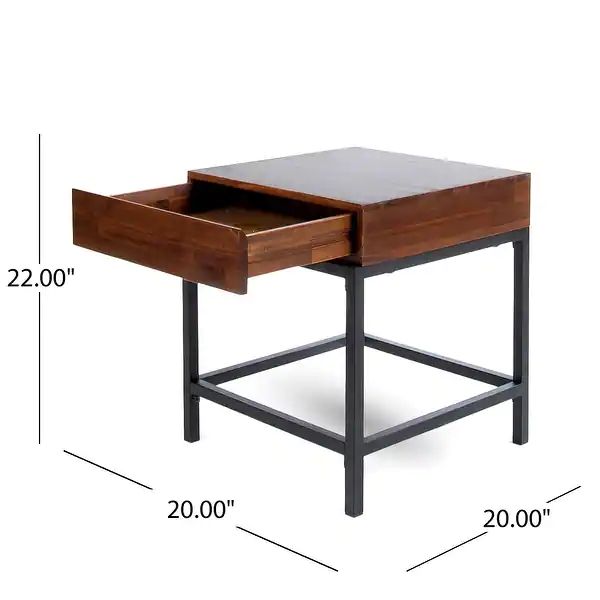 Ebany Industrial Wood Storage End Table by Christopher Knight Home - Overstock - 17778347 | Bed Bath & Beyond