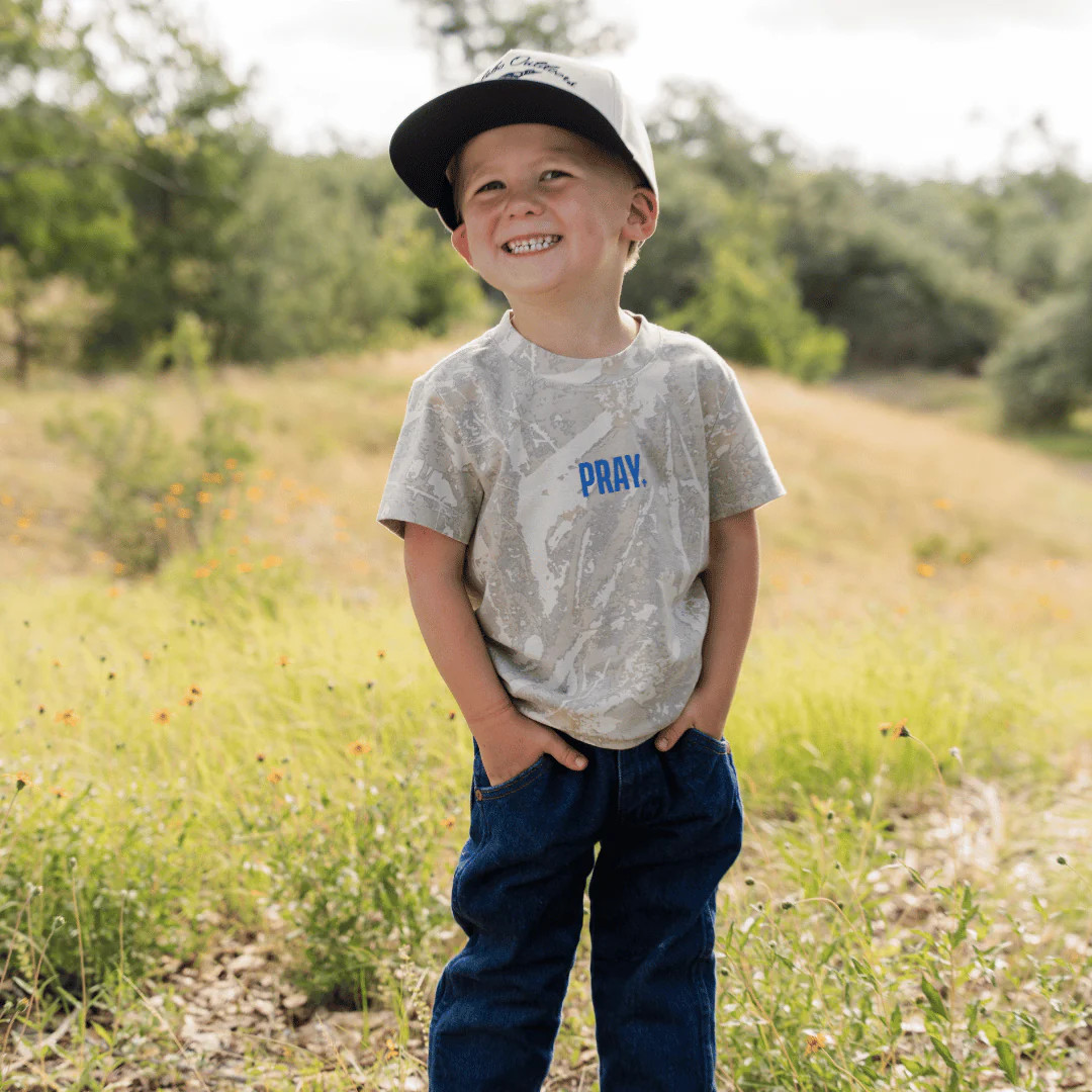 Youth Vintage Washed Tee - PRAY - Drifter Camo | BURLEBO