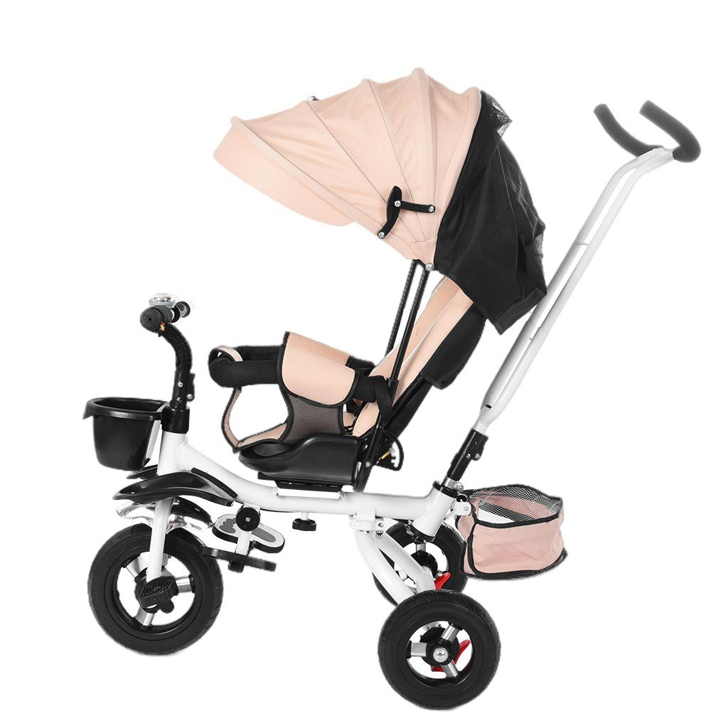 SUNYUAN Pushchair 5-in-1 Baby Stroller Tricycle Bike Carbon Steel Frame Kids' Trike with Clutch a... | Walmart (US)