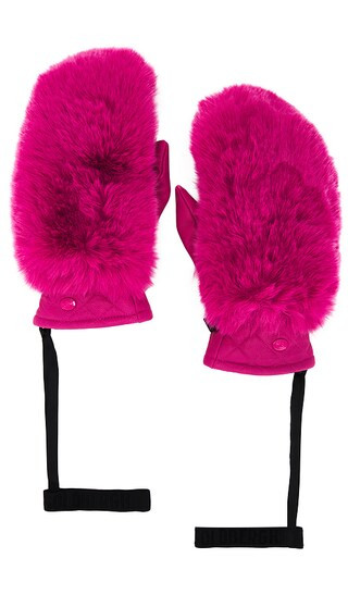 Hill Faux Fur Mittens in Pink | Revolve Clothing (Global)