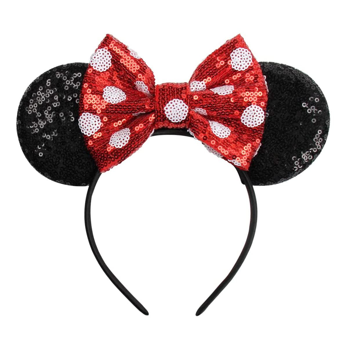 Mouse Ears Headbands with Bow and Sequins,Party Cosplay Costume for Girls or Women Black | Amazon (US)