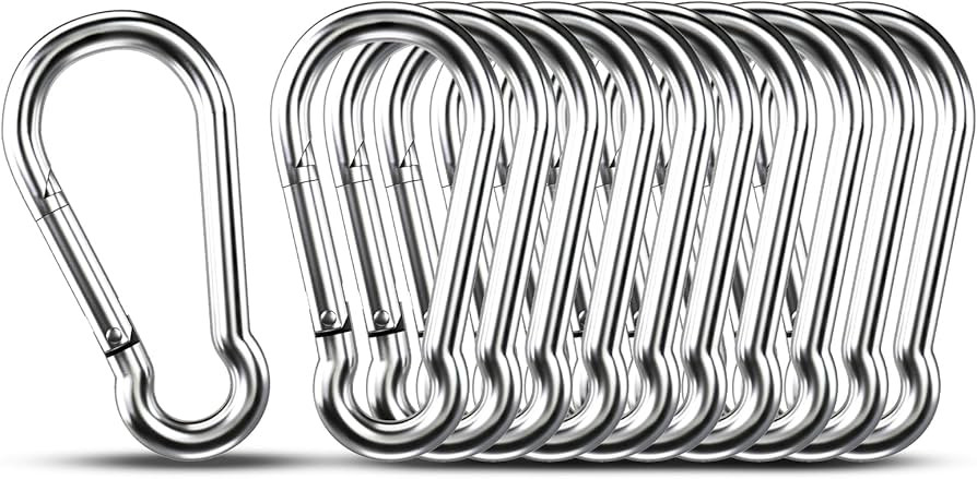 Small Carabiner Clip Hooks, 10pcs 1.57 inch Carabiners Heavy Duty, 304 Stainless Steel Spring Sna... | Amazon (US)