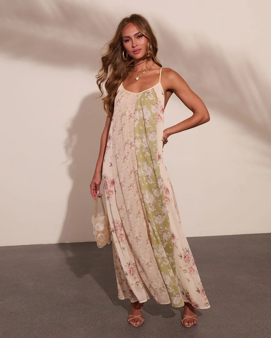 Daytime Glow Floral Color Block Maxi Dress | VICI