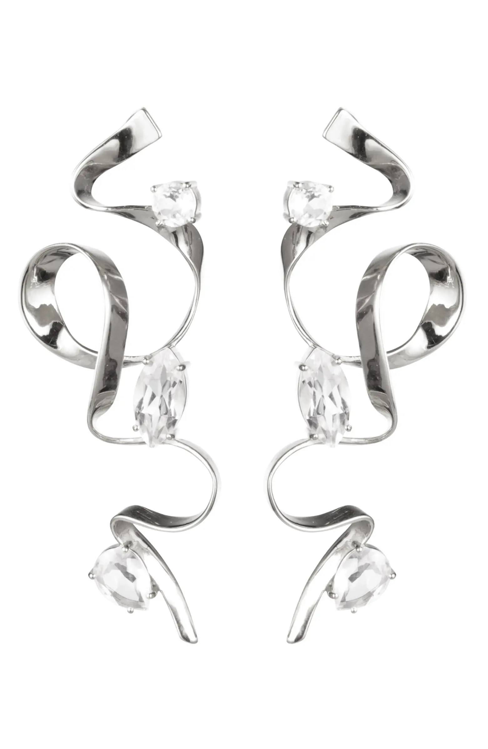 Sterling King Crystal Ribbon Drop Earrings | Nordstrom | Nordstrom