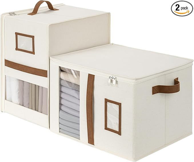 StorageWorks 2-Pack Bed Sheet Organizers and Storage, Foldable Bedsheet Holder for Linen Closet, ... | Amazon (US)