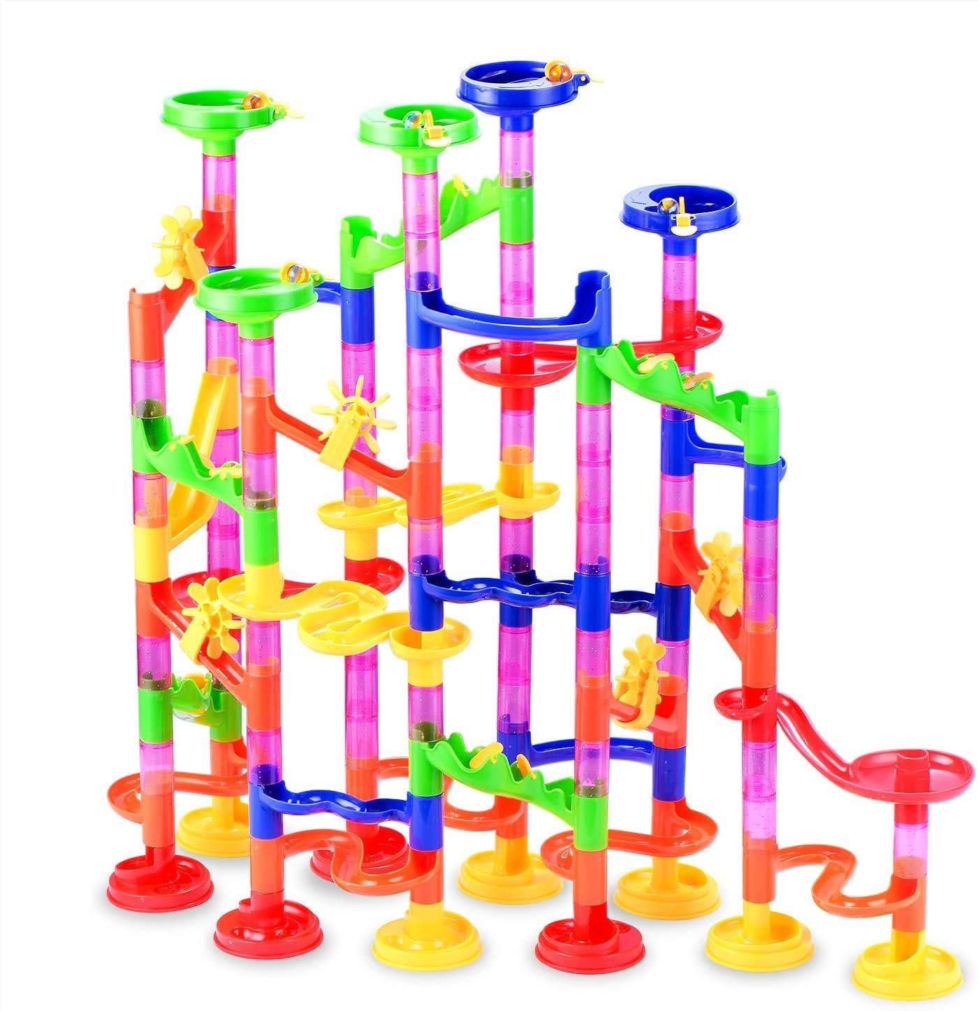 Gifts2U Marble Run Toy, 130Pcs Educational Construction Maze Block Toy Set with Glass Marbles for... | Amazon (US)