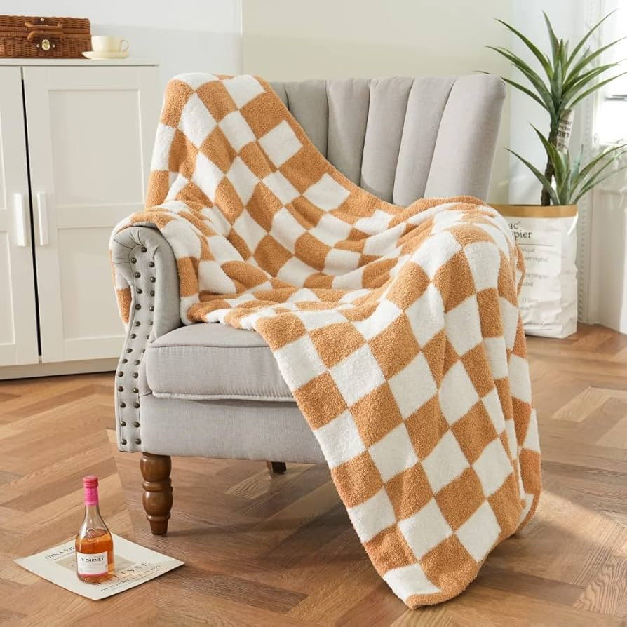 Checkered Throw Blanket Soft Fuzzy Lightweight Warm Preppy Aesthetic Decor for Couch,Chair,Sofa,B... | Amazon (US)